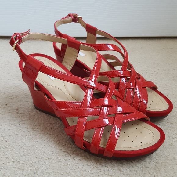 geox red sandals